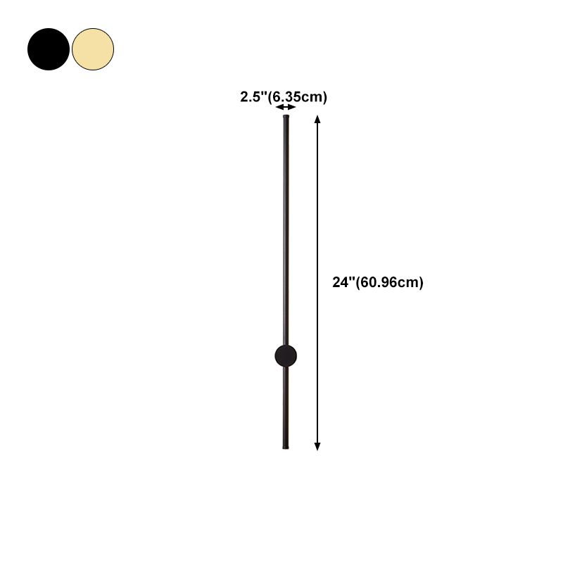 Minimalist Metal Wall Light Straight Rotatable 1 Light Wall Sconce for Bedroom