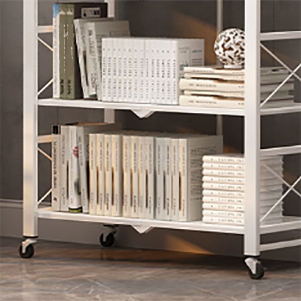 Modern Carbon Steel Bookcase with Folding Geometric Bookshelf for Any Room