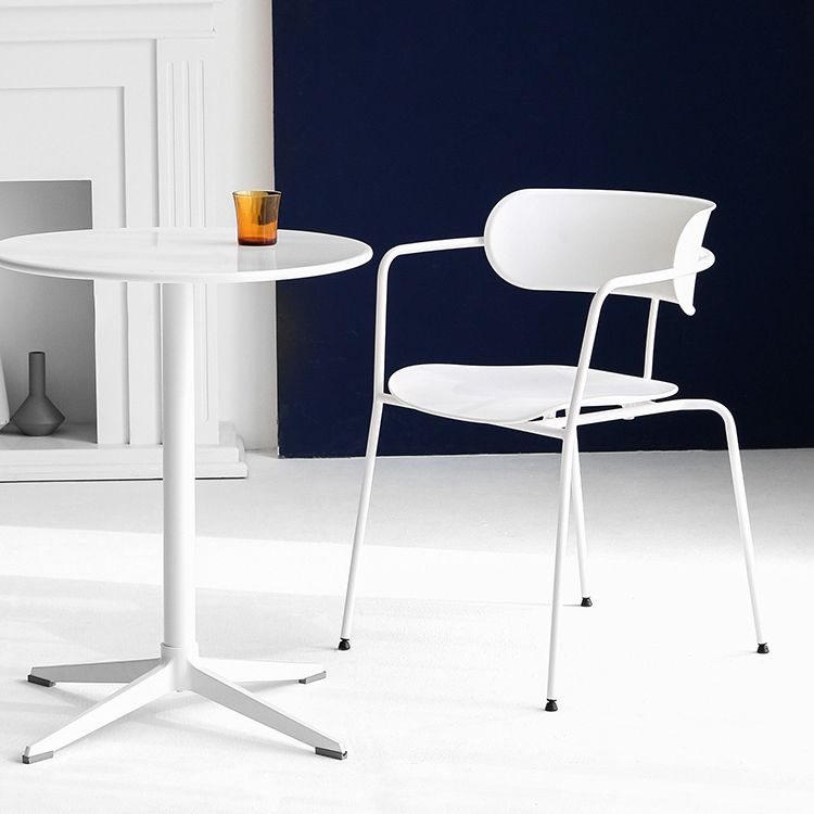 Contemporary Dining Arm Chair Plastic Dining Accent Chair for Home