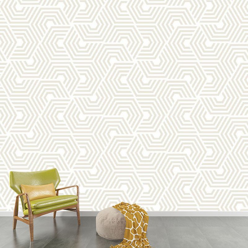Hexagon Print Wallpaper Murals Simplicity Moisture Resistant Bedroom Wall Covering, Optional Size