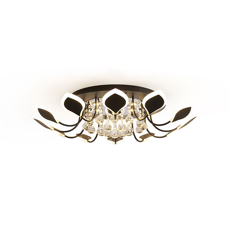 Spoetnik inbouw plafondlamp met blad acryl kap modern 8/10/12 lampen wit/zwart plafondlamp voor slaapkamer in wit/warm