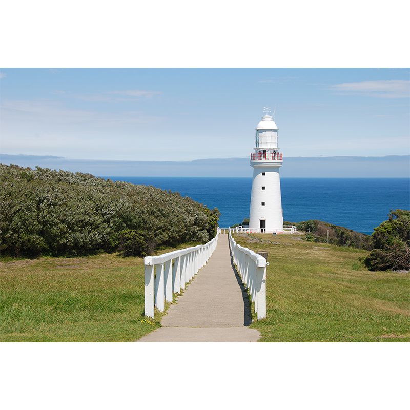 Photography Style Beacon Wall Mural for Living Room, Blue, Custom Size Available