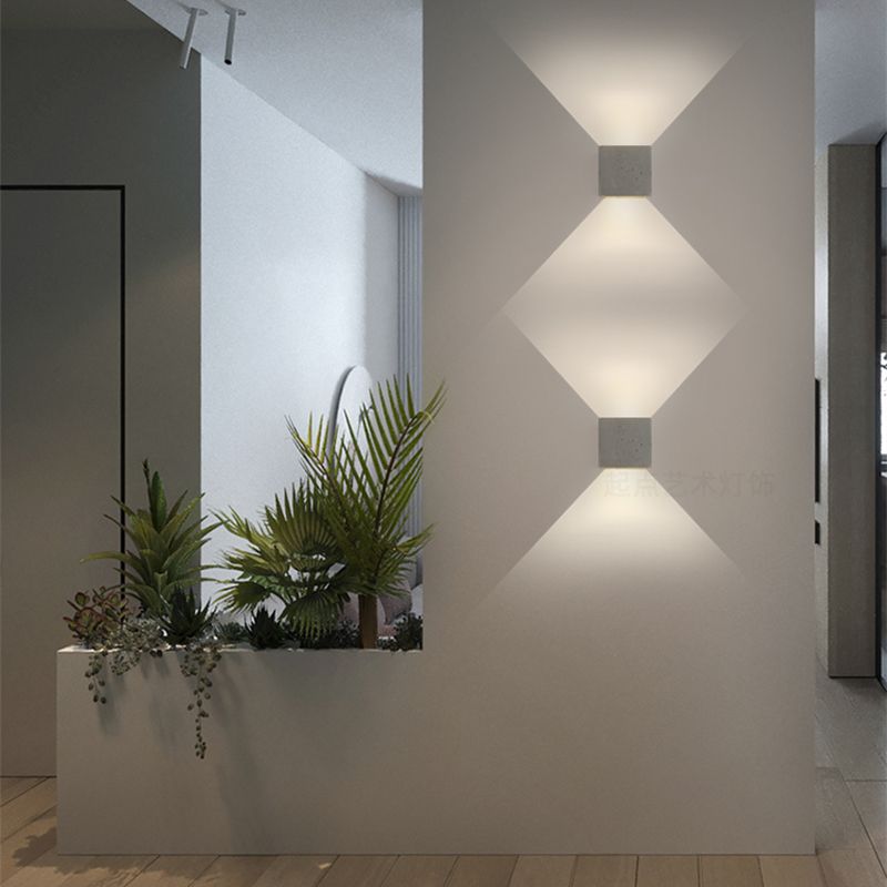 Luz de pared moderna Lavadora de pared de cemento simple para pasillo al aire libre