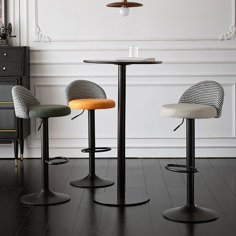 Low Back Dining Stools Adjustable Height Bar Stools with Cushion