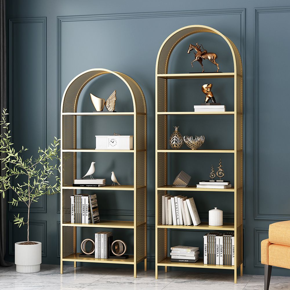 Shelves Included Glam Bookcase Standard Metal Open Back Bookshelf