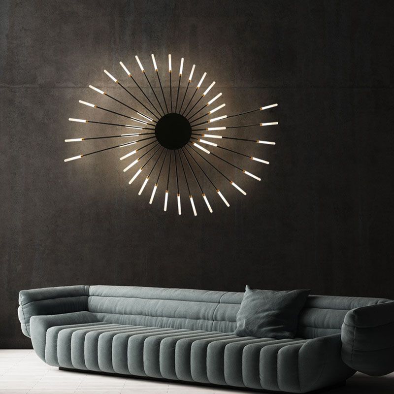 Modern Simplicity LED Semi Flush Mount Lacquered Metal Linear Ceiling Light with Acrylic Shade