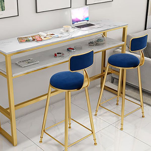 Glam Style 1/2/5 Pieces Faux Marble Bar Table Set Fixed Table Counter Set for Home Use