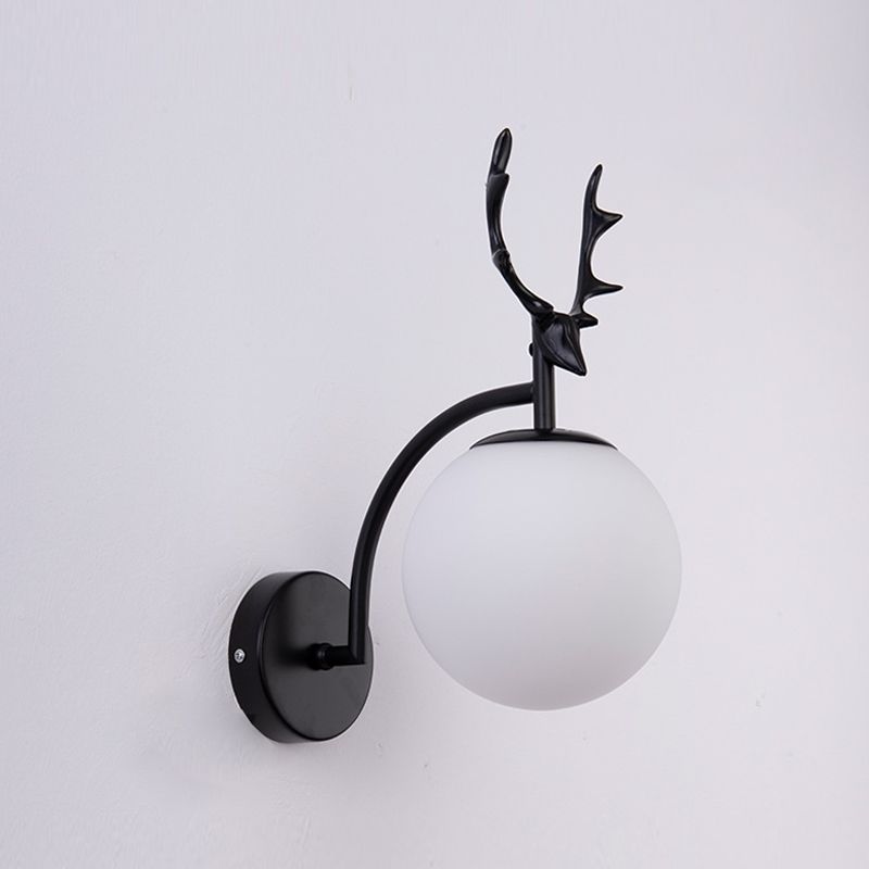 Metal Glass Wall Sconce 1 Blub Wall Mounted Light Fixture for Study Room
