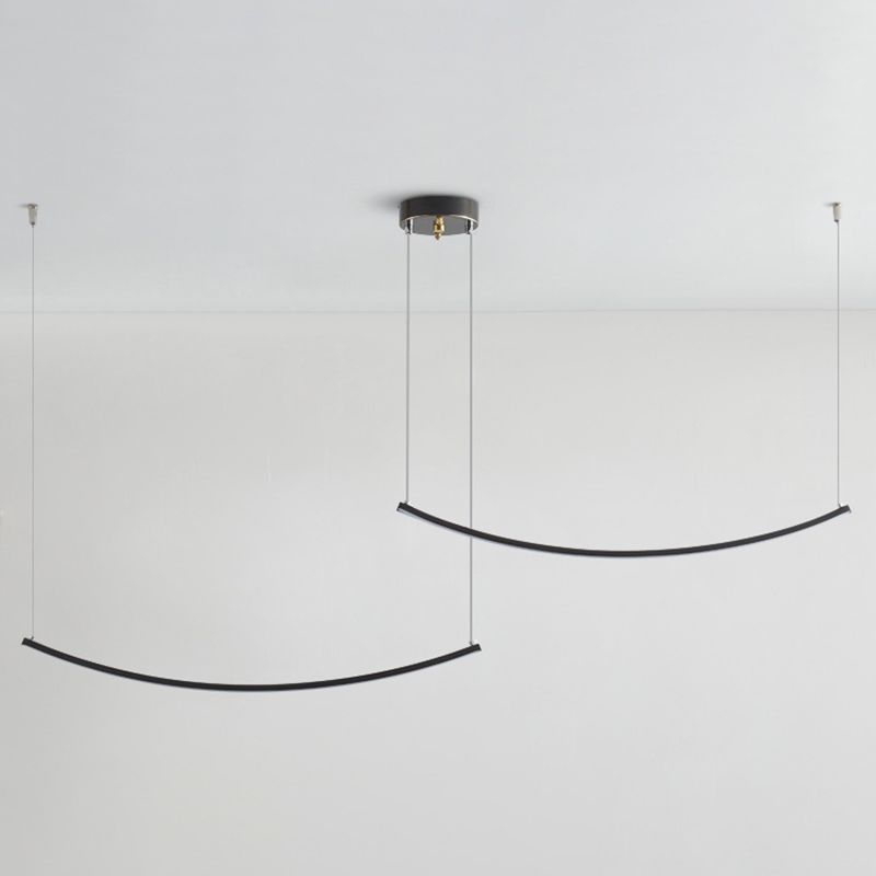 Linear Shape Island Pendants Contemporary Style Metal Pendant Lighting Fixtures