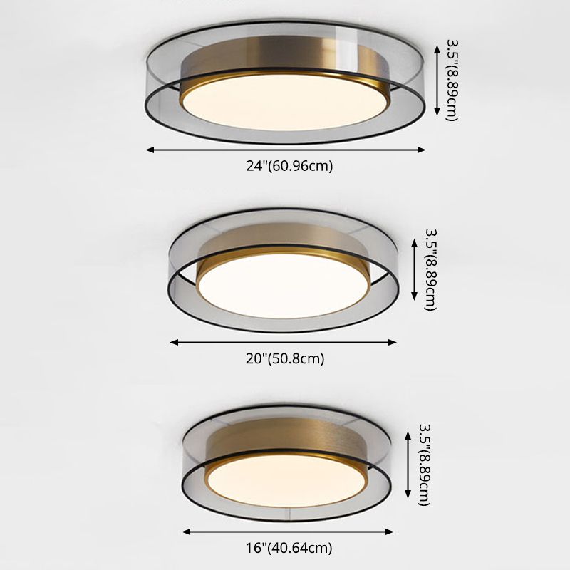 Cylinder Glass Flush Mount Modern Style Living Room Ceiling Light Fixture with Shape