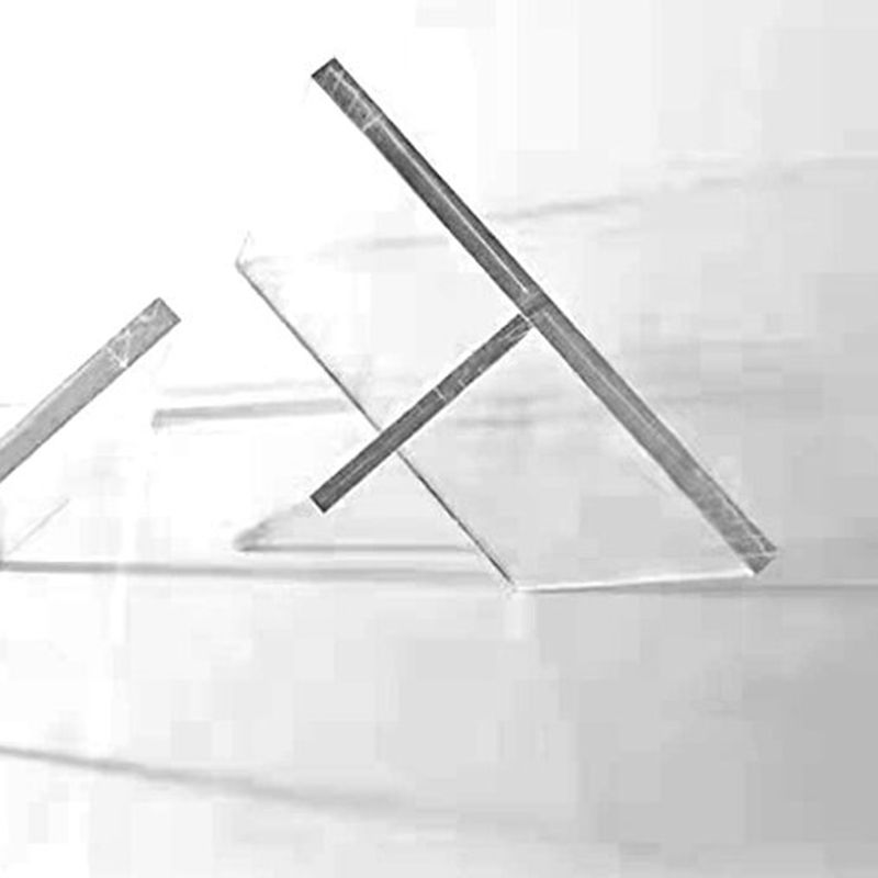 Rectangle Transparent Base Dining Table Modern Stone Double Pedestal Table