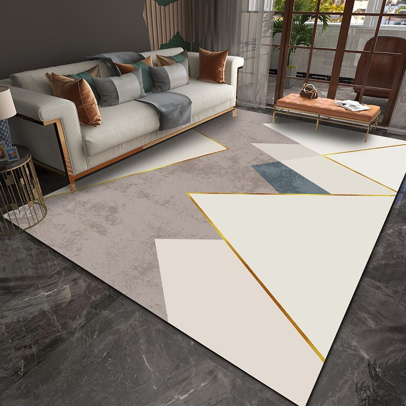 Modern Style Rectangle Shape Rug Light Luxury Living Room Carpet Polyester Area Rug