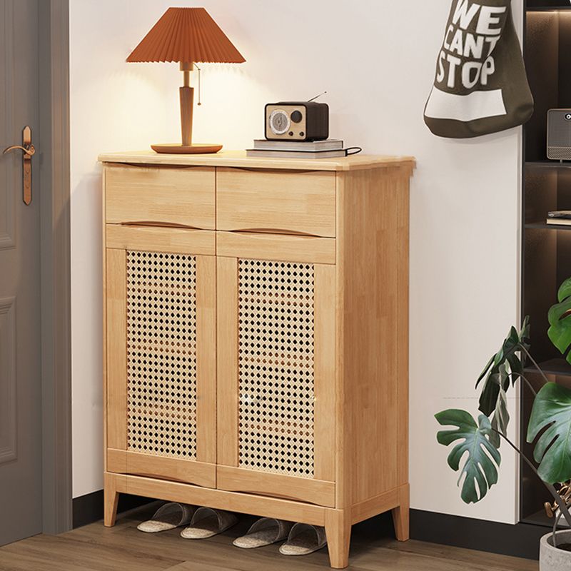 40.15" Tall 2/3 - Door Accent Cabinet Rubberwood Cabinet in Brown/Natural