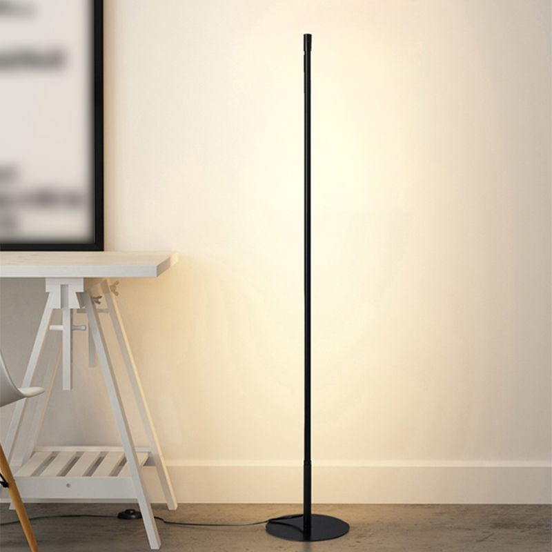 1-Light Strip Shape Floor Light Modern Style Floor Standing Light with Acrylic Shade