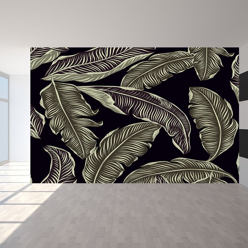 Plants Illustration Wall Mural Tropical Girls Room Mural for Wall Decor, Custom Size