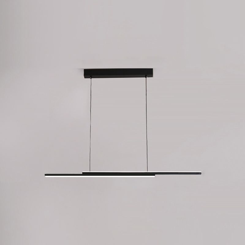 2 Light Linear Island Lighting Contemporary Metal Island Light Fixture