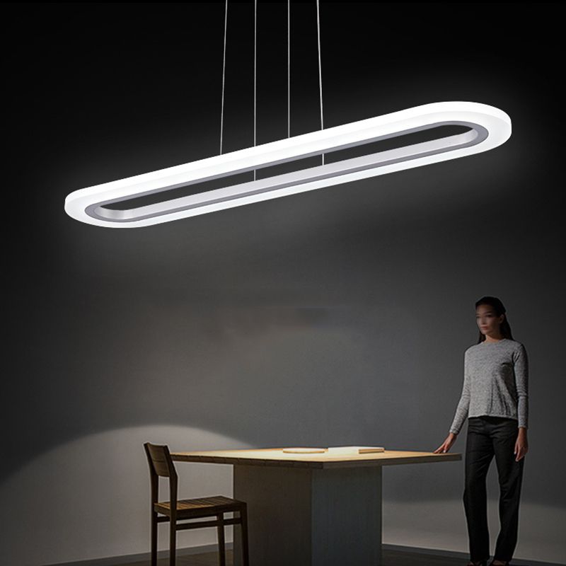 Nouveau éclairage de lustre linéaire en aluminium blanc moderne pour le bureau