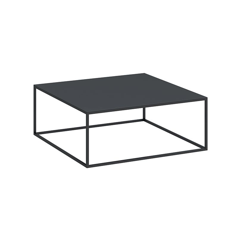 Mid-Century Modern Square Cocktail Table Iron Frame 1 Single Coffee Table - 15.75" H
