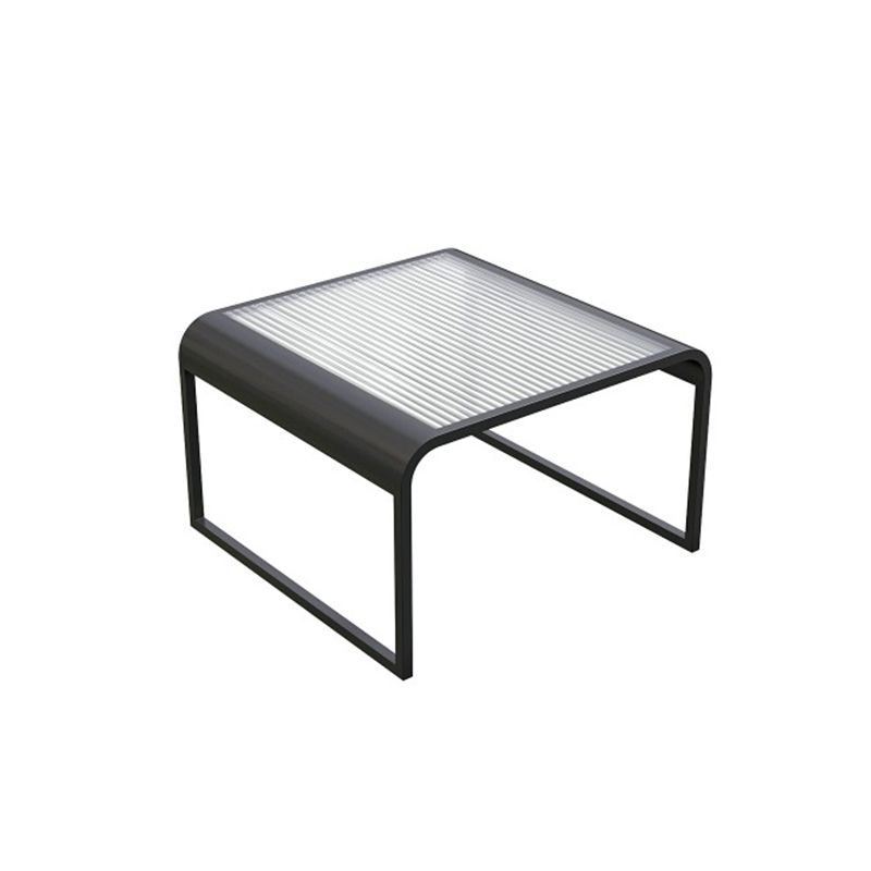 Glass Top Cocktail Table Square Open Shelf Minimalist Coffee Table