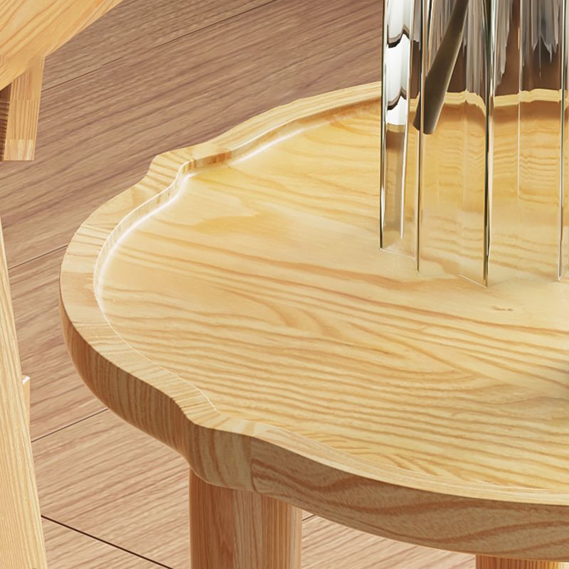 4 Legs Coffee Table No Distressing Solid Wood Coffee Table Set with Shelf