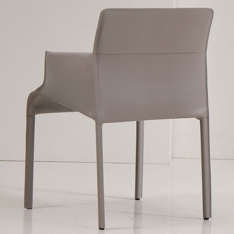 Contemporary Arm Dining Chairs Faux Leather Low Back Side Chair
