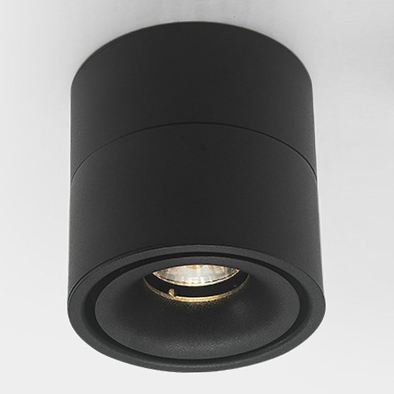 Cylinder Shape Ceiling Lamp Modern Aluminium 1 Light Flush Mount for Clothing Store Mall