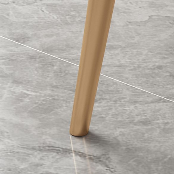 Traditional Sintered Stone Top Dining Set with 4 Gold Metallic Legs for Dining Furniture