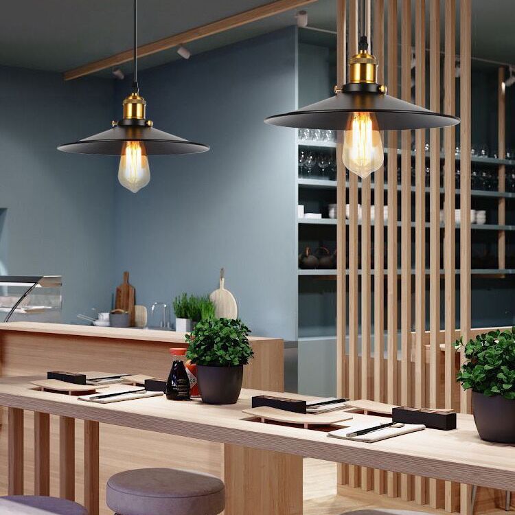 Shade Pendant Light Fixtures Industrial Vintage Style 1 Light Metal Pendants for Dinning Room