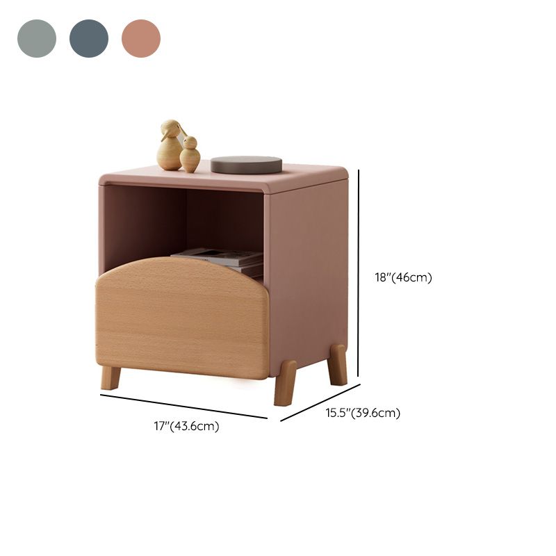 Modern1 Drawer Standard Nightstand Solid Wood Kids Bedside Table