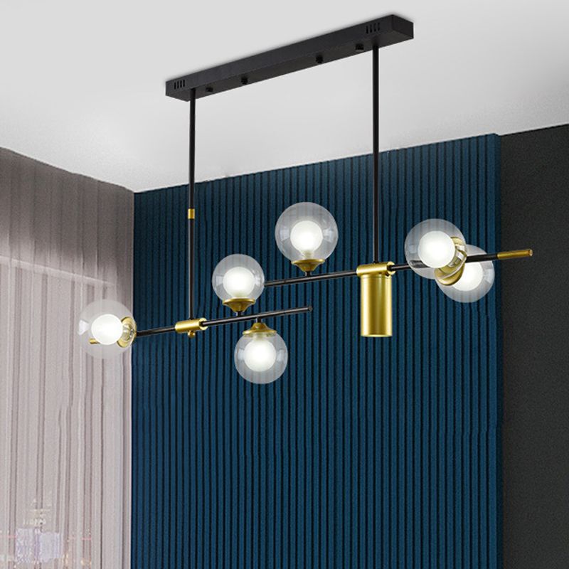 7-Light Modern Kitchen Island Lighting Metal Ceiling Light for Dining Room