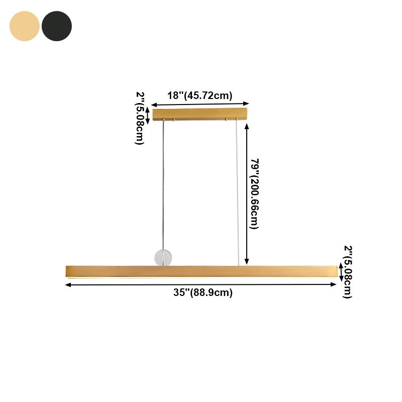 Zeitgenössische Küche Anhänger linear linearinselbeleuchtung Metall 1 Licht