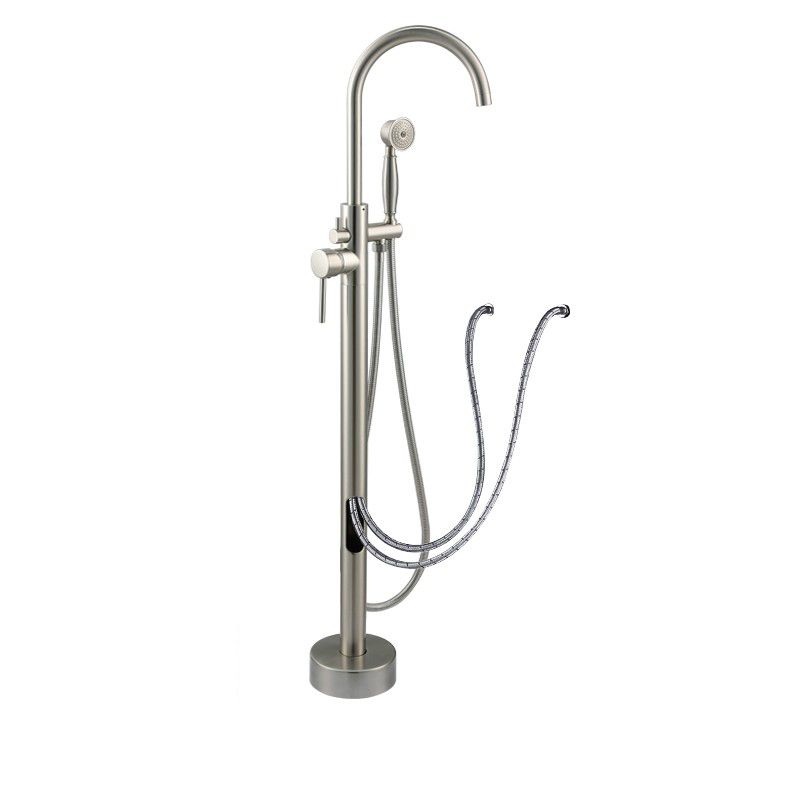 Modern Style Freestanding Tub Filler Copper Floor Mount Freestanding Tub Filler