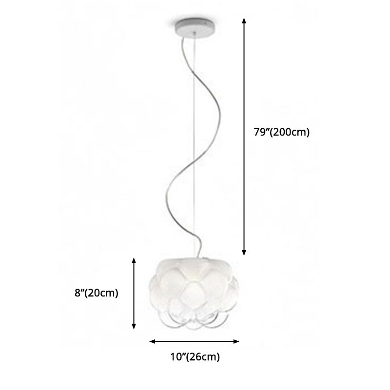 1-Light Modern Unique Geometric Light, Pendant Lighting with Cloud-Shaped Glass Shade