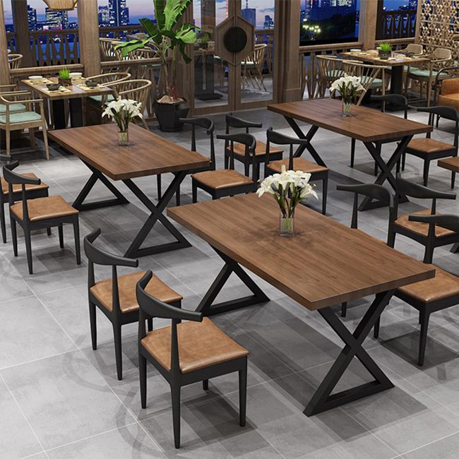 Mesa de cocina de la sala de la cena de madera maciza industrial para el comedor