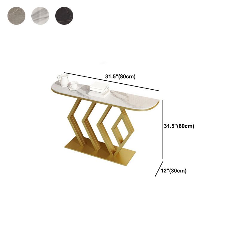 Glam Iron Half Moon Console Table Stain Resistant for Outdoor Console Sofa Table