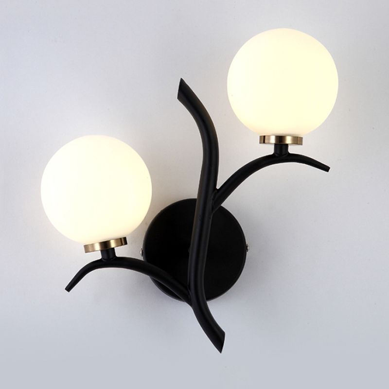 Glass Ball Shade Wall Lighting Fixtures Simple Wall Light Sconce for Bedroom
