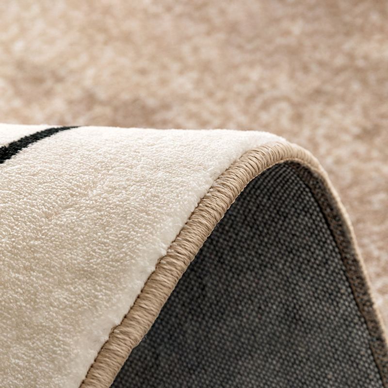 Modern Contrast Panel Rug Washable Polyester Carpet with Non-Slip Backing Indoor Rug
