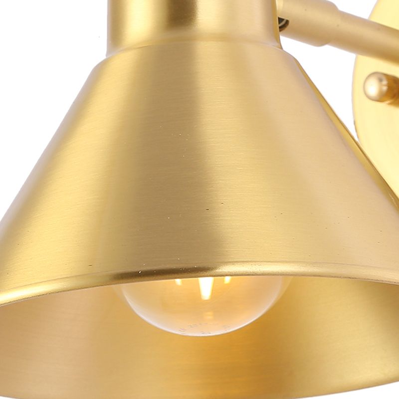 Messing Finish ausgestattet Wandleuchten Leicht Vintage Metall 1 Glühbirne Schlafzimmer Wandbeleuchtung mit verstellbarem Arm