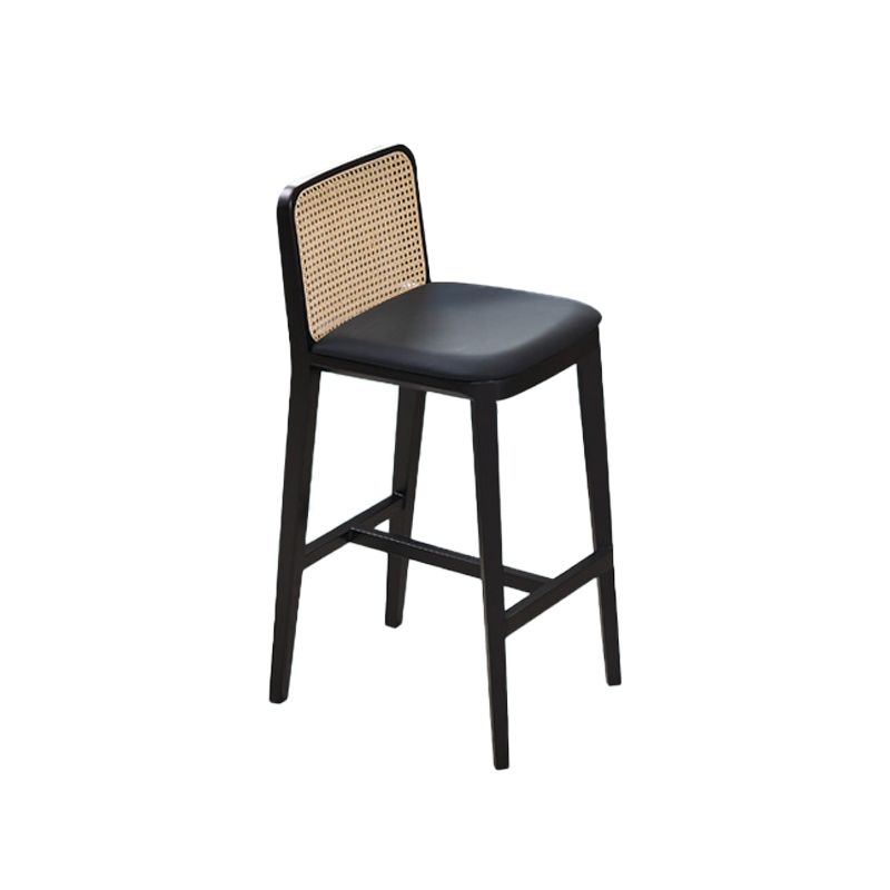 Contemporary Style Low Back Solid Wood Armless Bar Stool for Home