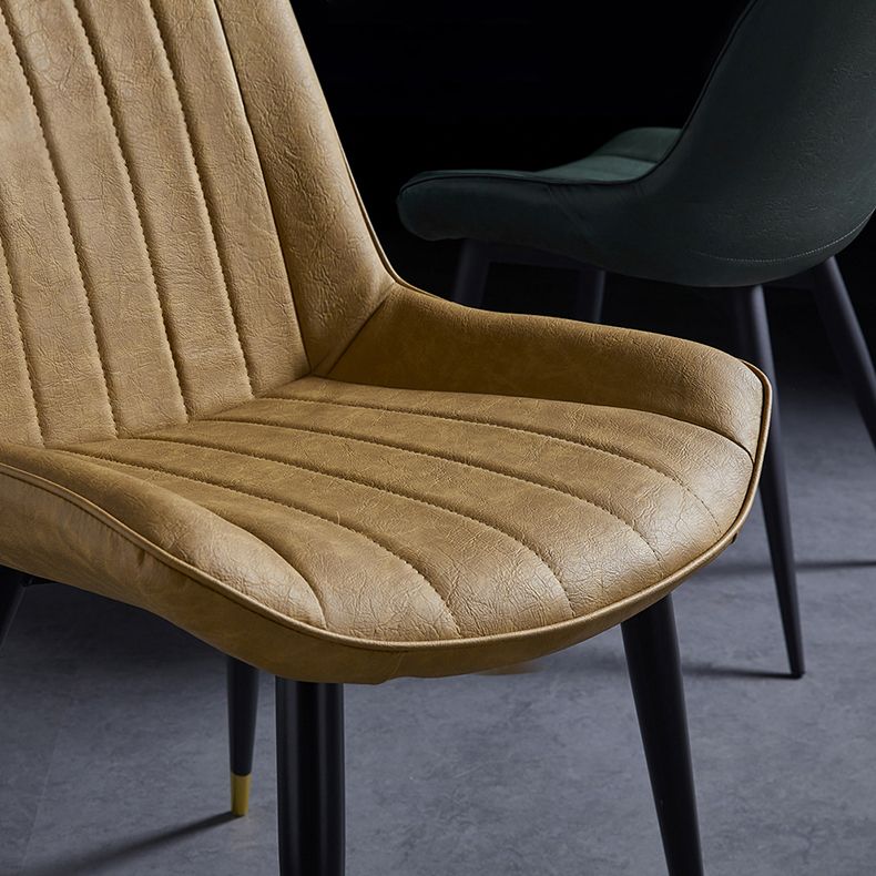 Sillas de comedor contemporáneas, sillas laterales de cocina sin brazos con patas de metal