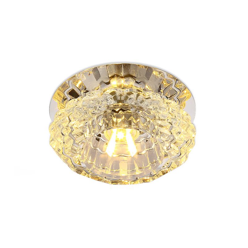 Plafonnier Led en forme de fleur, Style Simple, luminaire de plafond en cristal transparent pour allée