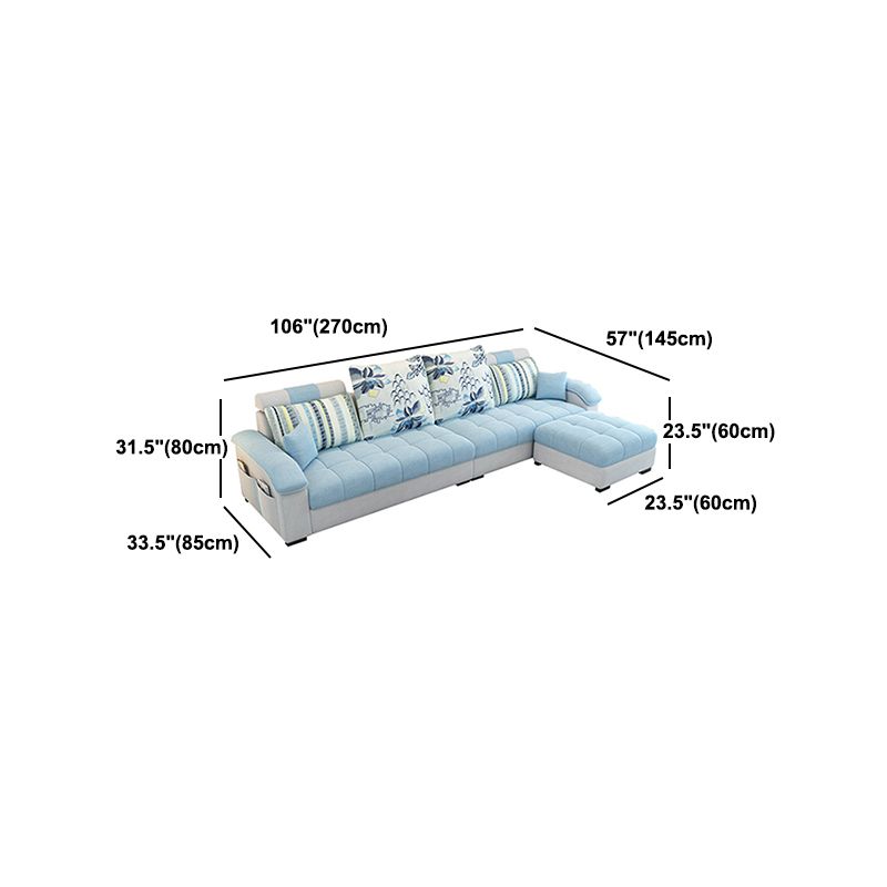 Loose Back Sofa & Chaise Nordic Linen Pillow Top Sofa - 31.5" H