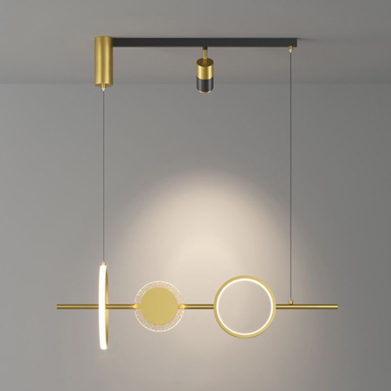 4/6-Light Modernism Golden Kitchen Island Lighting LED Ceiling Light for Foyer
