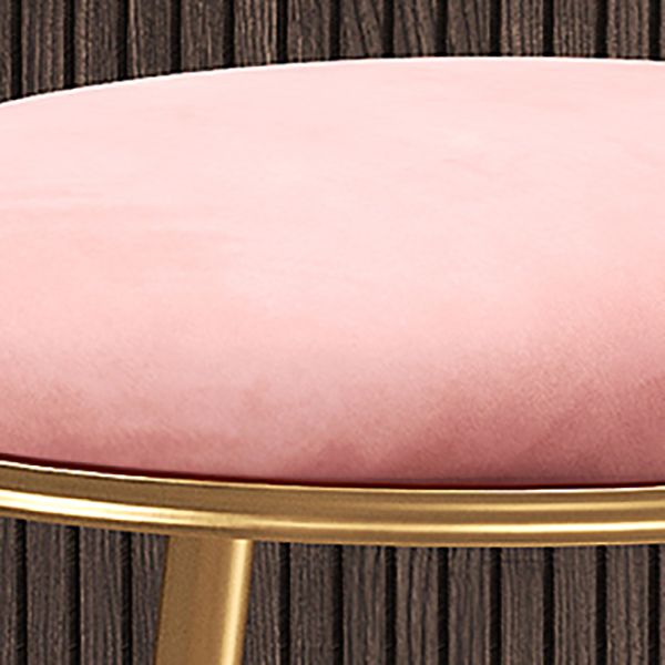 Nordic Glam Bar Stool Round Counter Bar Stool with Metal Legs for Kitchen