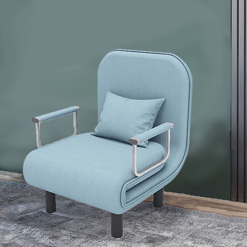 Convertible Accent chair Square Arms Velvet Convertible Chair with Basic Four Leg