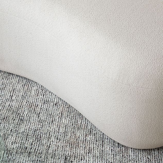Ultra-Modern Beige Curved Sofa with Tuxedo Arm for Living Room