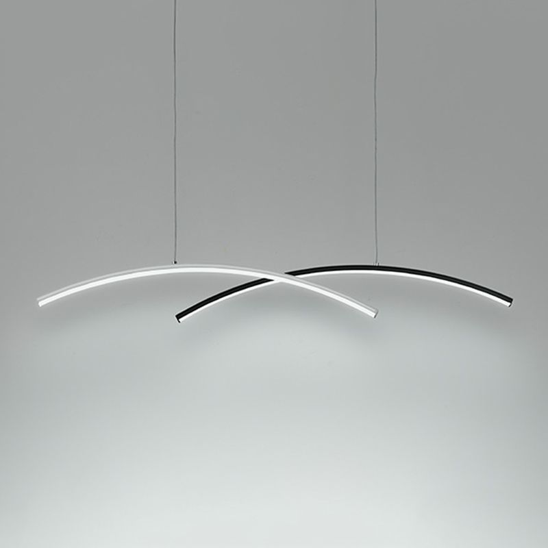 Black and White Ceiling Pendant Fixture Aluminum LED 2 - Light Kitchen Island Light