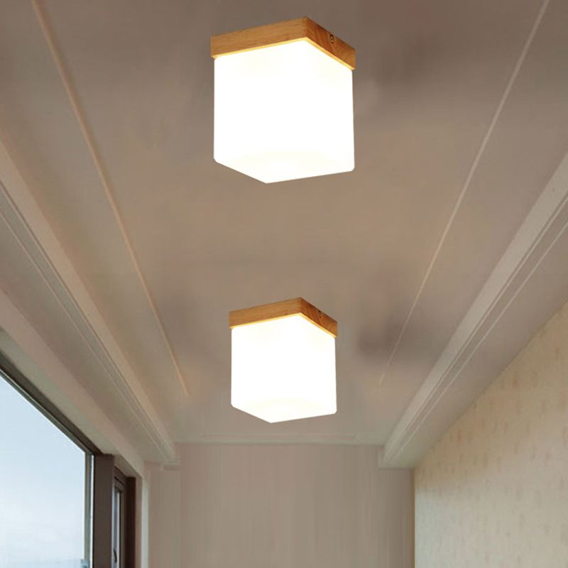 Semi-Flush-Chandelier-Ultra-intensive 1 helle weiße Glasdeckleuchten für den Flur