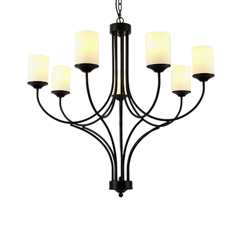 Cilindro Candelier Candelier de ópalo tradicional 7 luces APELÍTULO DE HOGAR NEGRO