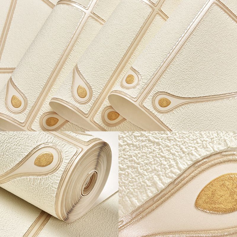 Geometries Wallpaper Roll for Living Room Decoration Simplicity Flock Wall Covering, 20.5-inch x 33-foot